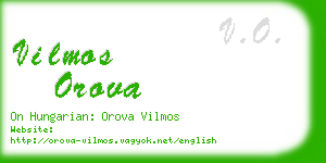 vilmos orova business card